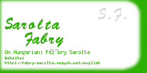 sarolta fabry business card